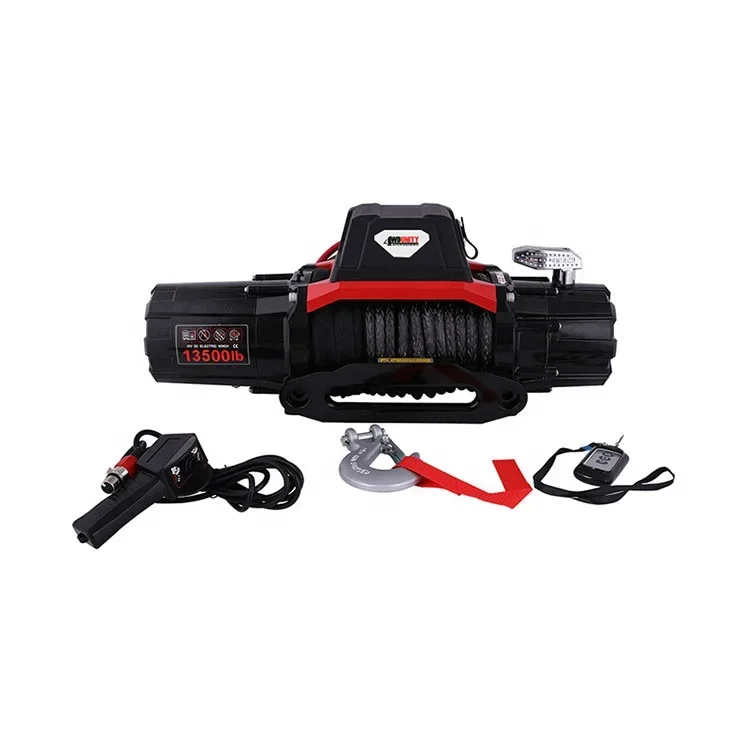 New 13500lbs 12V 24V 4WD Off Road 4x4 Car Electric Winch With Synthetic Rope