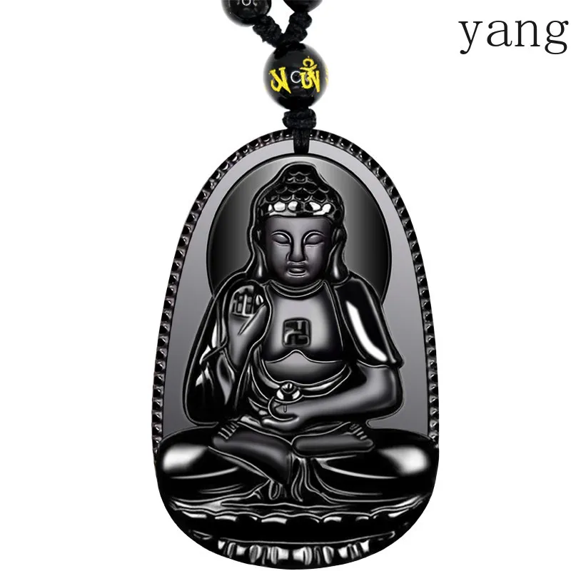 CX natural obsidian natal Buddha pendant, Tathagata Motionless Zun Void Collection