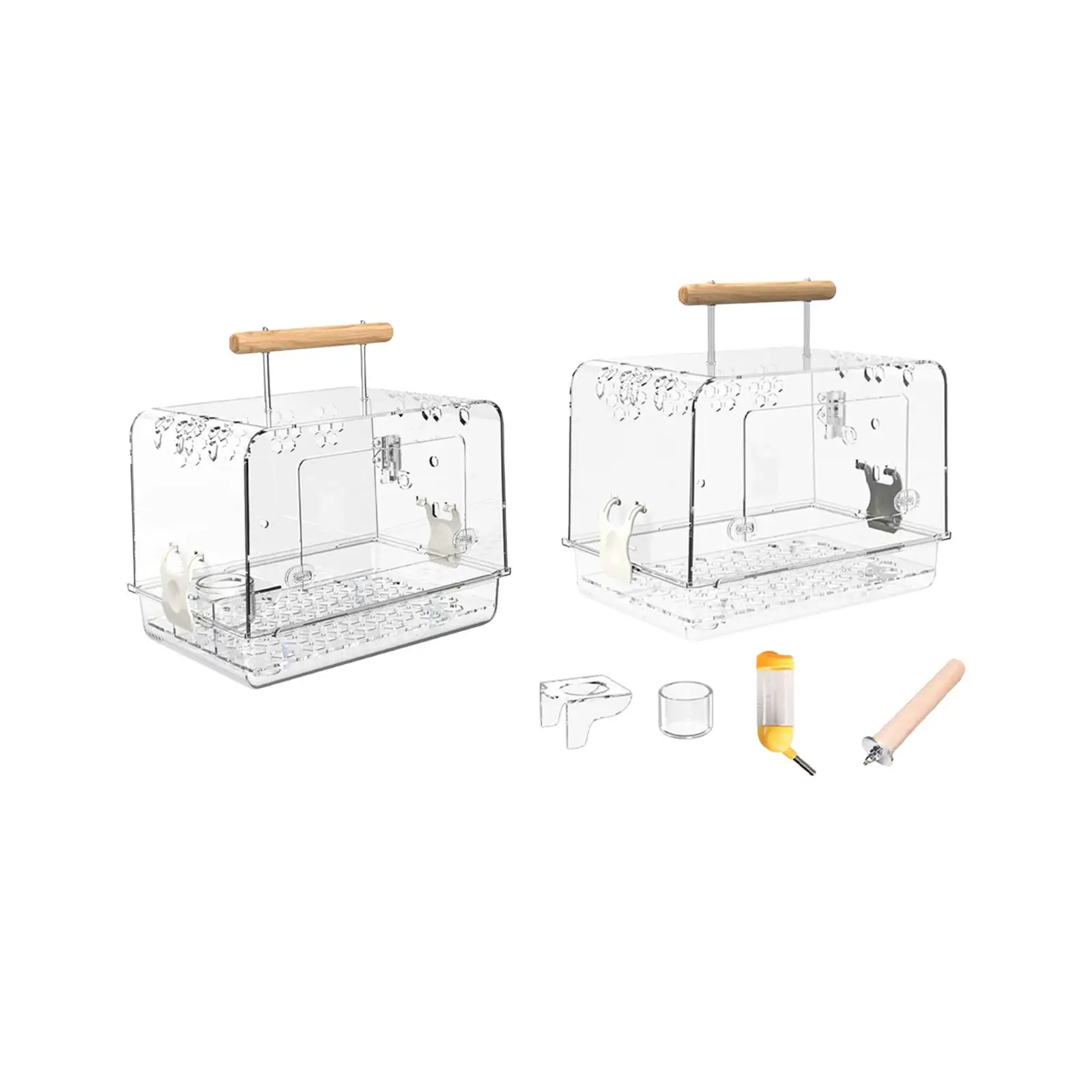 Hamster Cage with Stand Removable Tray Breathable Acrylic Villa Bird Cage for Small Bird Peony Parrot Bird View Cage Lightweight