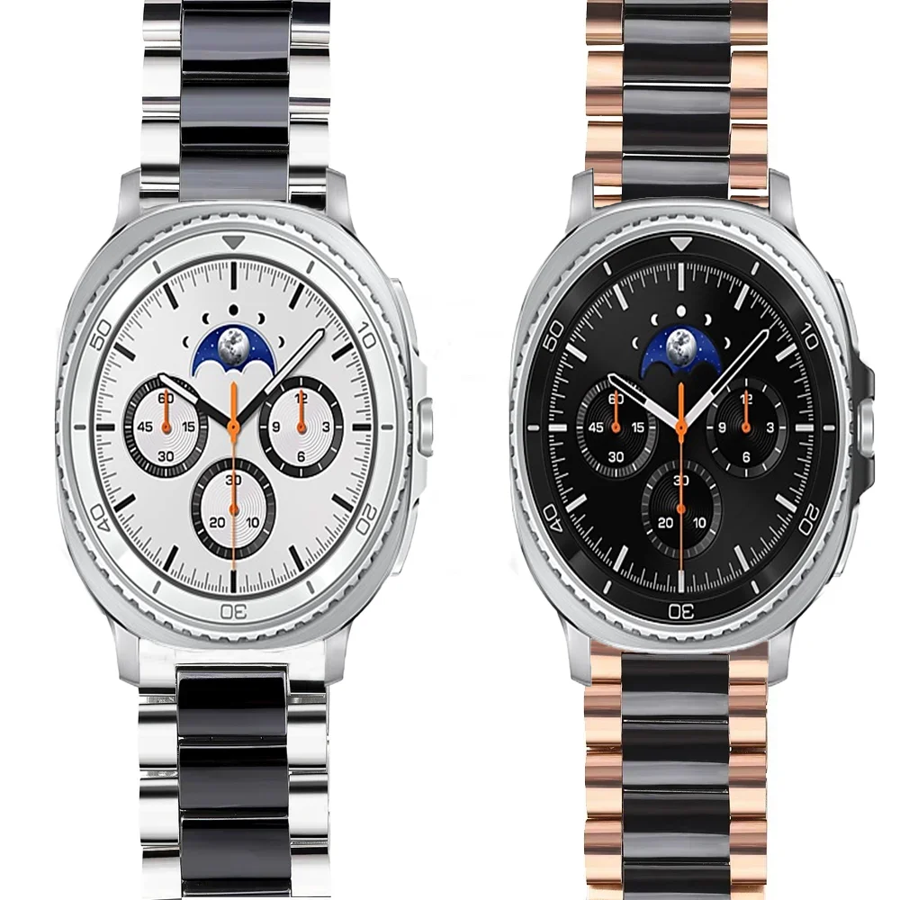 

Керамический + металлический ремешок для Samsung Galaxy Watch 8 44 мм 40 мм 8 классический ремешок 46 мм браслет для Galaxy Watch Ultra 2025 47 мм браслет