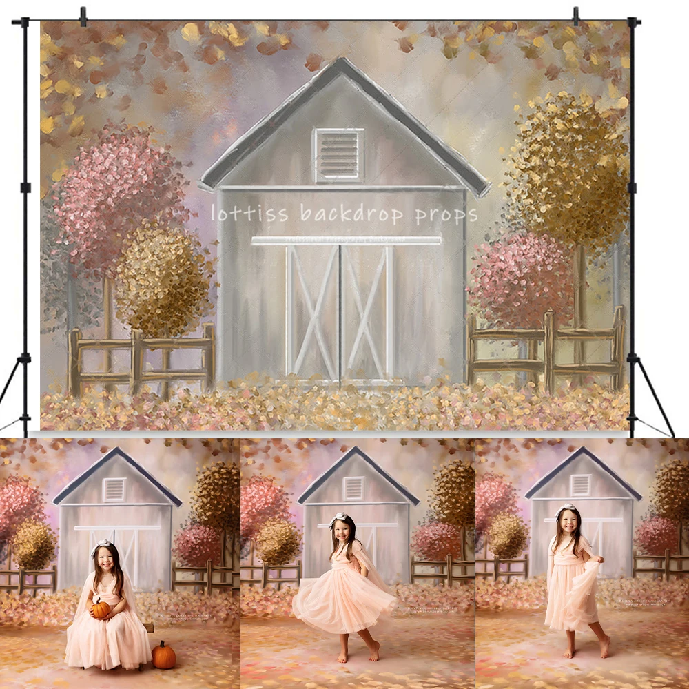 

Autumn Pastel Harvest Haven Backdrops Kids Phtography Baby Adult Photocall Props Fall Farm Barn Door Front Background