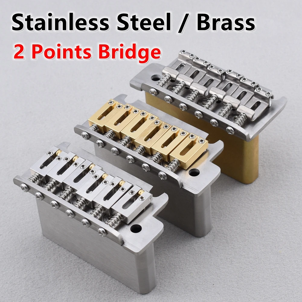 1 Set 2 Point 10.5mm Stainless Steel / Brass/ Titanium Alloy Saddle and Block 510 Style Tremolo System Bridge