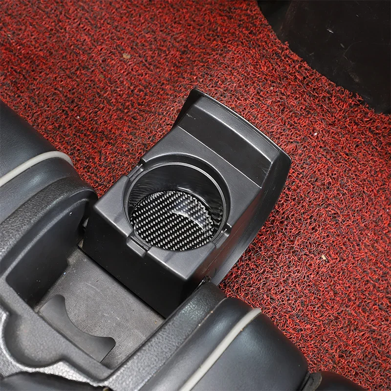 For Hummer H3 2005 2006 2007 2008 2009 Soft Carbon Fiber Car Rear Drain Cup Holder Slot Pad Trim Sticker Car Accessories