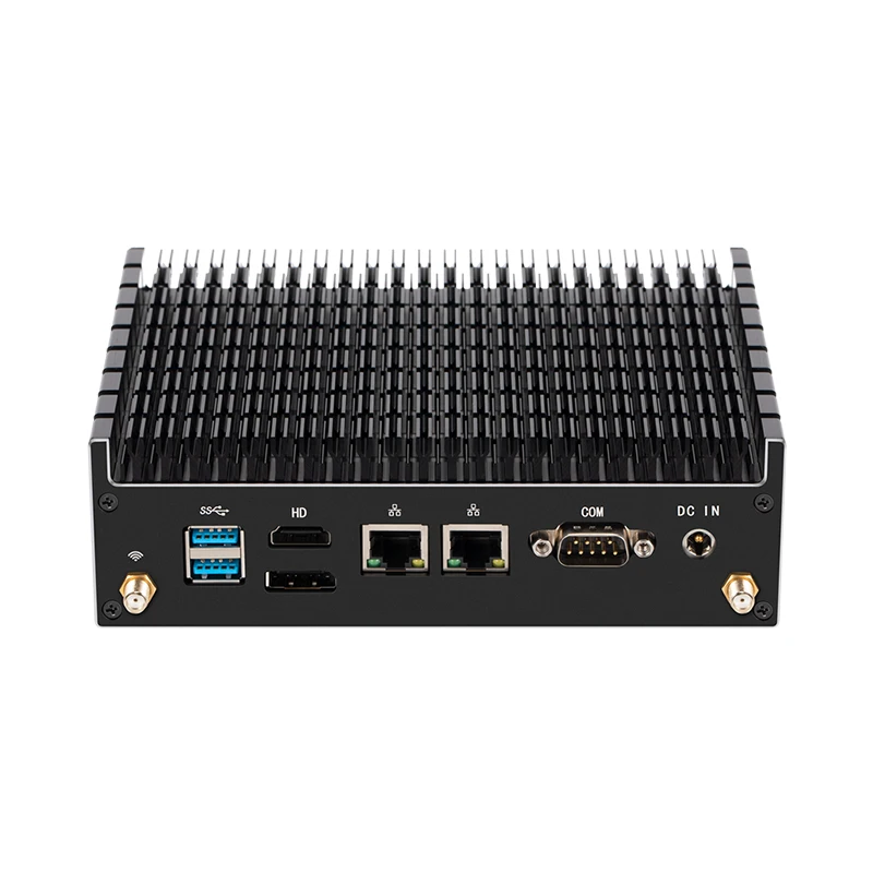 Fanless Mini PC Intel Pentium 5405U 2x DDR4 Slots M.2 SSD RD232 DB9 2x LAN Type-C SD Card Slot WiFi BT4.2 HDMI2.0/DP 4K Win11