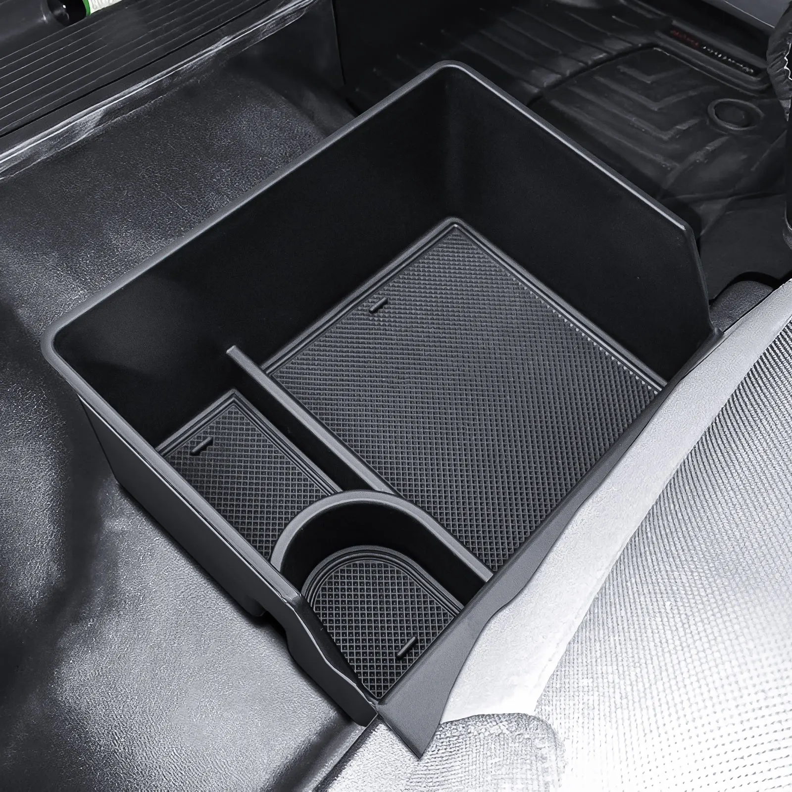 

For 2015-2026 Ford F150 Center Console Hanging Storage Box Tray Jump Seat ONLY Armrest Hanging Storage Organizer Car Cup Holder