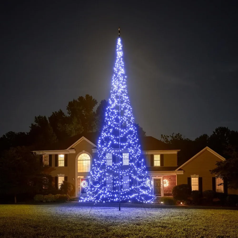 

25ft Flagpole LED Christmas Tree - Outdoor Christmas Decorations - 1,500 LED Tree - Suitable for Existing Flagpoles