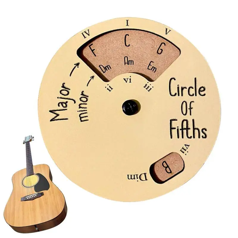 Wooden Melody Tool Circle Of Fifths Wheel Circle Wooden Wheel And Musical Educational Tool Chord Wheel For Songwriter Musicians