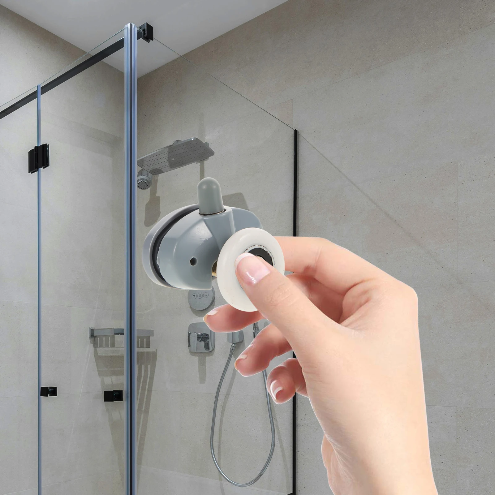 

4pcs Roller Replacement Parts Smooth Sliding Bathroom Heavy Duty Durable Hardware Runners Thick Doors Shower