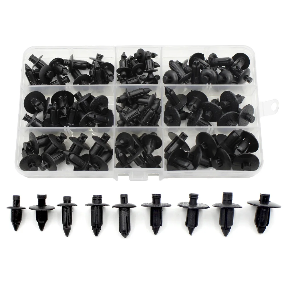 9 Kinds 6mm 7mm 8mm Black Rivet Fairing Body Trim Panel Fastener Screw Clips For Car Motorcycle Accessories Parts