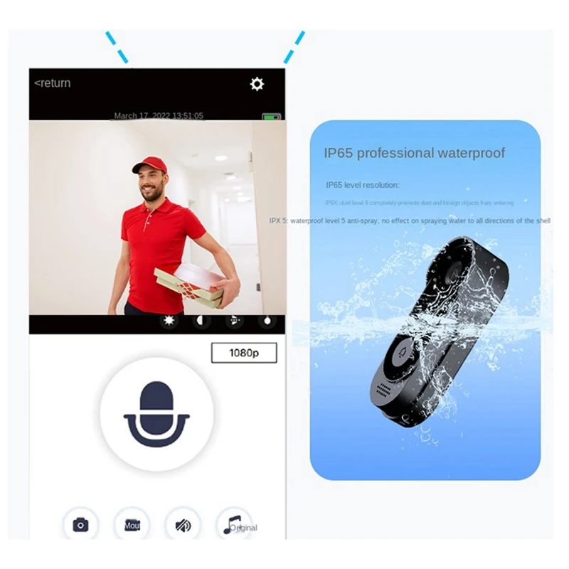 Беспроводной видеодомофон Tuya с поддержкой Wi-Fi и HD-камеры