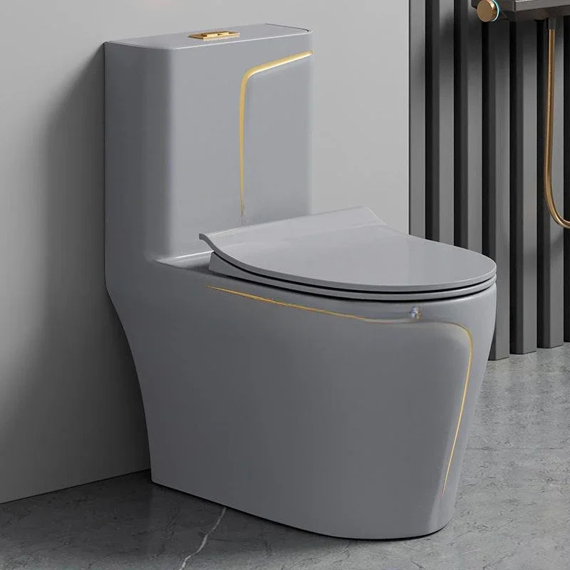 Colored Luxury One Piece Toilet For Bathrooms Household Ceramic Toilet with High Pressure Dual Flush Toilet Soft Closing Seat