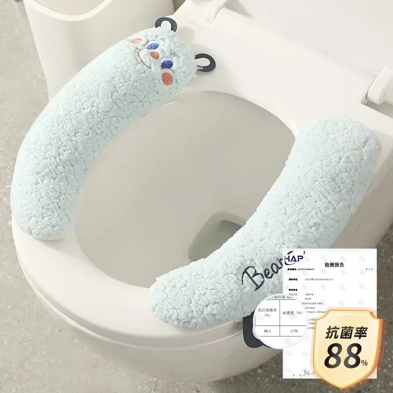 1pcs การ์ตูนวางสไตล์ Thicken Toilet ฝาครอบที่นั่งฤดูหนาว WARM Soft Washable MAT กรณีที่นั่ง Bidet ฝาครอบอุปกรณ์ห้องน้ํา