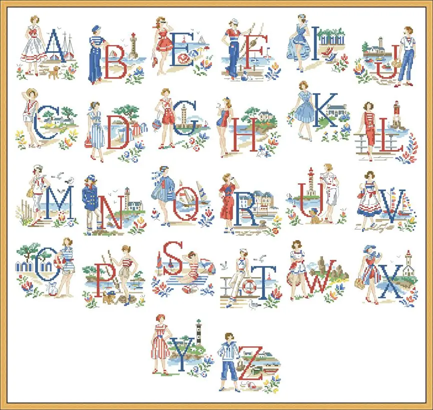 

33-LBP-paris Mrs. Fashion ABC-69-66 Needlework Kit Cross stich unPainting Set Cross Stitch Kits Cross-stitch Embroidery