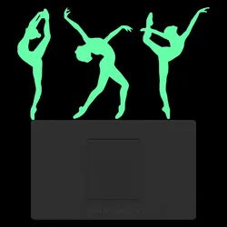 Ballerina Gymnastics Glow Stickers Ballet Dancer Wall Switch Decoration Kitchen Fridge Bathroom Door Table Desk Laptop Car Decal
