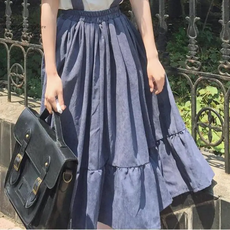 Summer Dresses for Women Casual Kawaii Fairy Indie Clothes Short Sleeve Strap Maxi Dress Lolita Harajuku Robe