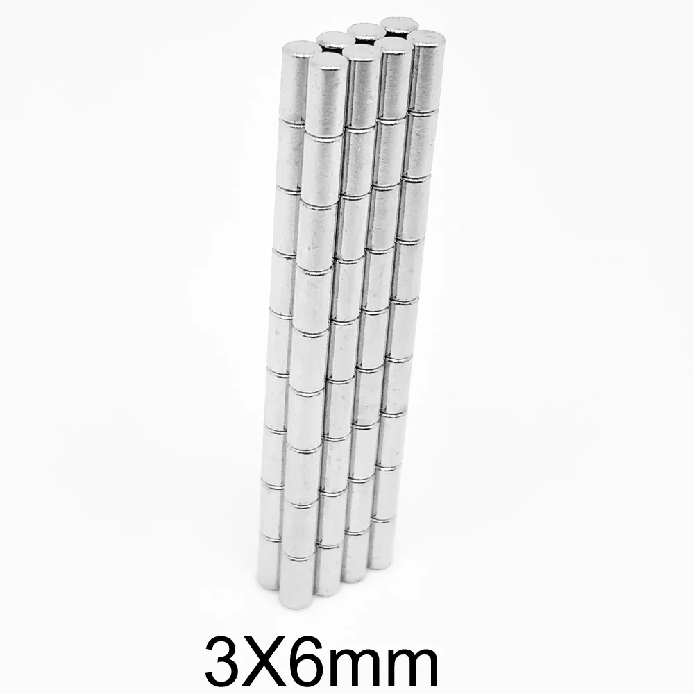 20~1000PCS 3x6 Search Minor Diameter Magnet 3mm x 6mm Bulk Small Round Magnets 3x6mm Neodymium  Disc Magnets 3*6 strong magnetic