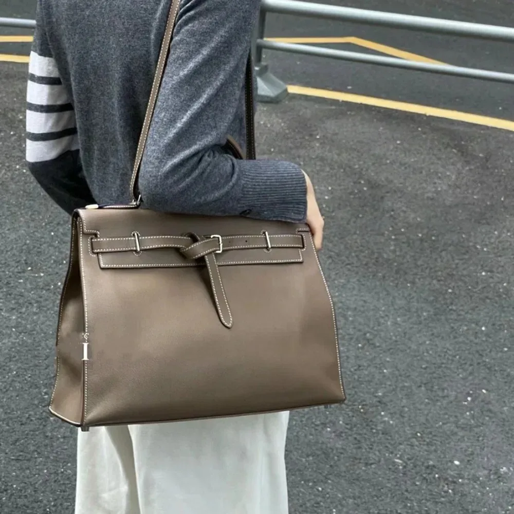 Light Luxury High Quality First-layer Swift Cowhide Leather Women Bag Commuting Folding Clutch Bag Fashionable Shoulder Bag