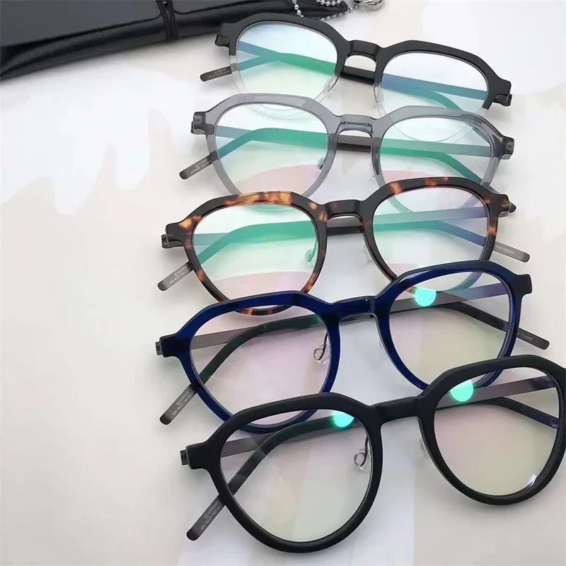 جديد بدون مسامير التيتانيوم الدنمارك النظارات 1046 خفيفة للغاية Gafas الرجال الإطار وصفة طبية نظارات نسائية قصر النظر نظارات Oculos de