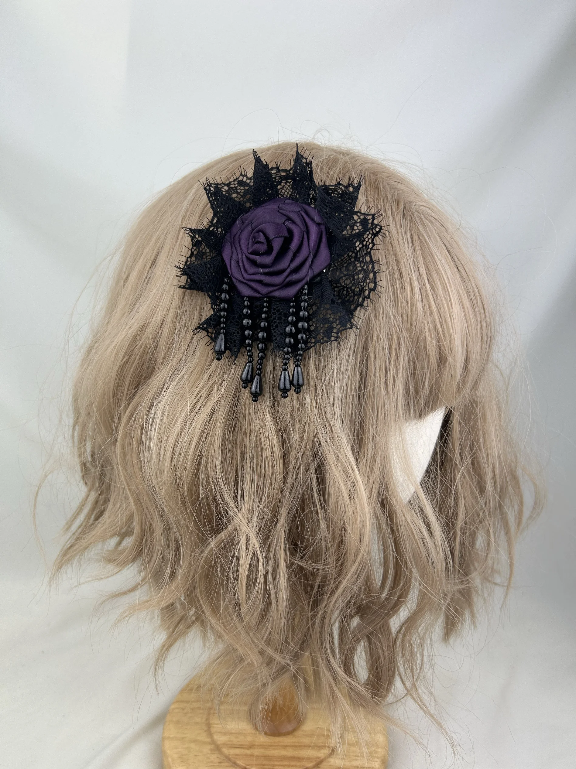Gotische vintage kant handgemaakte Rose Haaraccessoires Y2K Pittige Meisjes lolita Cosplay Accessoire Droppshing