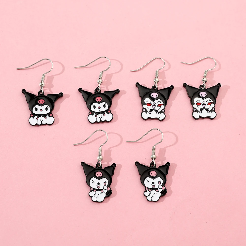 Cute Sanrio Hello Kitty Cartoon Earrings Y2K Sweet Spicy Girl Alloy Earrings Kawai Minimalist Fashion Jewelry Accessories Gift