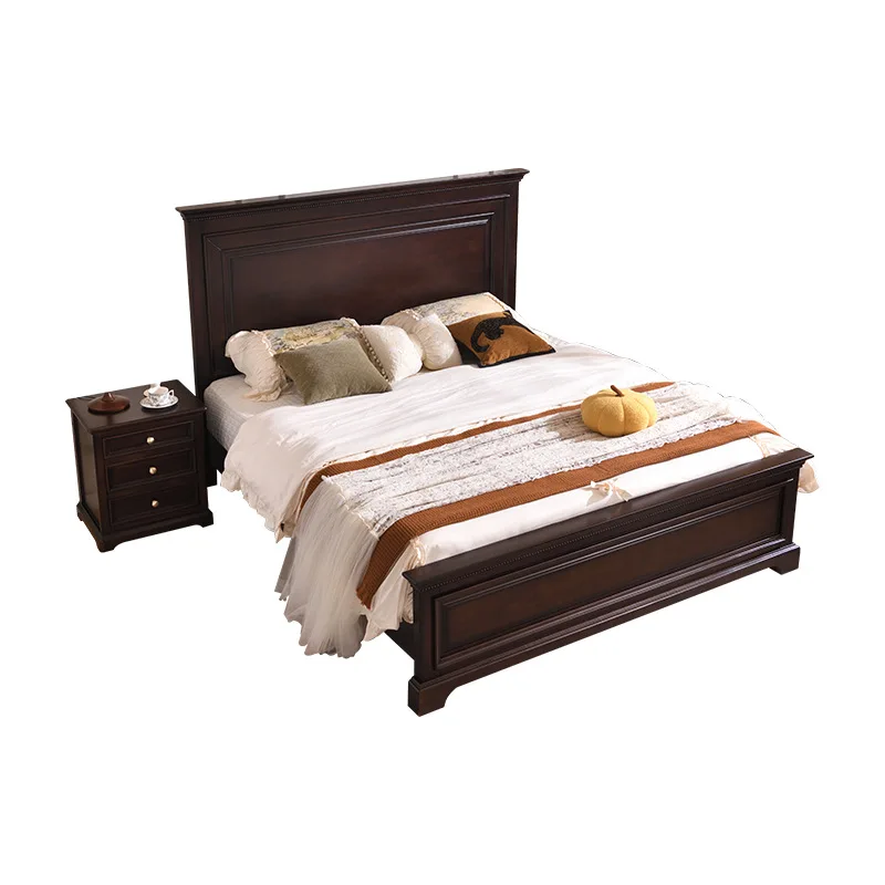 

Medieval style solid wood bed American country 2 meters 1.8 meters double bed