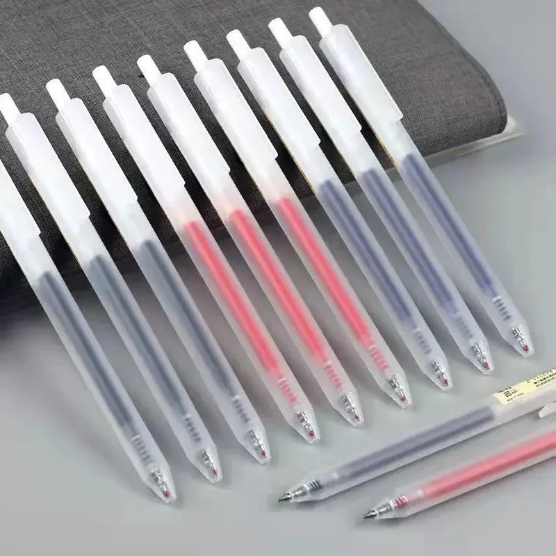 Quick-drying Gel Pen Dirt-resistant Press Type 0.5mm Pen Tip Ballpoint Pen Black/Blue/Red Ink Writing Tool Student Test