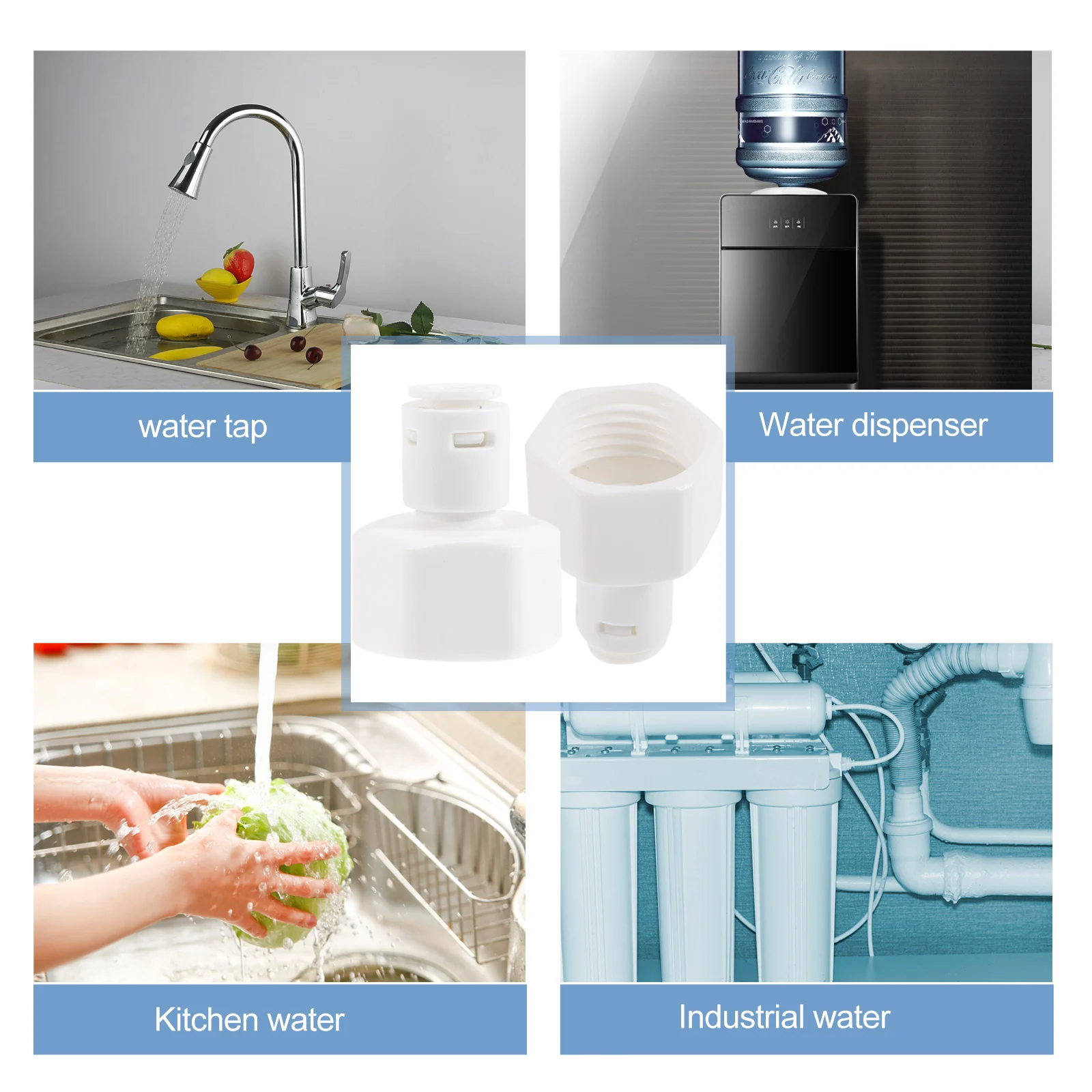 

2pcs Water Purifier Connector Quick Connectors Tube Fittings Parts Air Systems Accessories Compact PE Material Easy