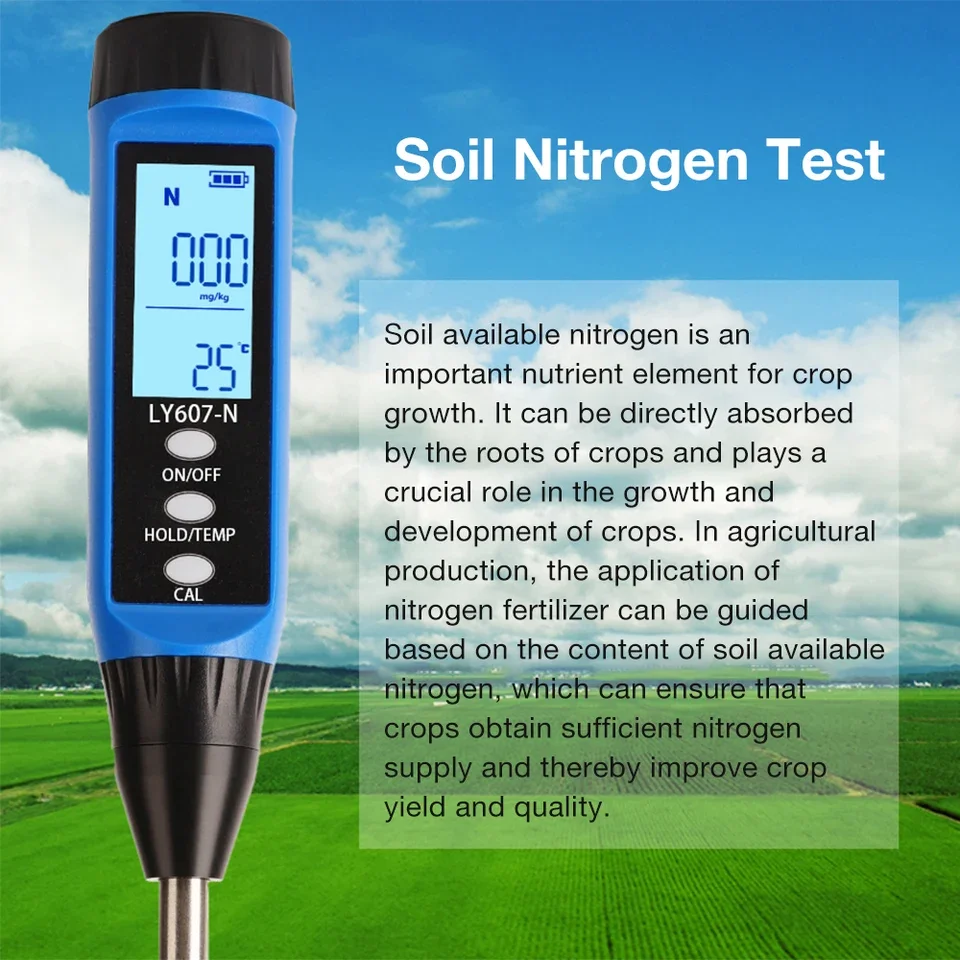 Digital High-Resolution Multi-Range Precision Soil NPK Nutrient Tester PH/EC Detector Quick-acting Nitrogen/Phosphorus/Potassium