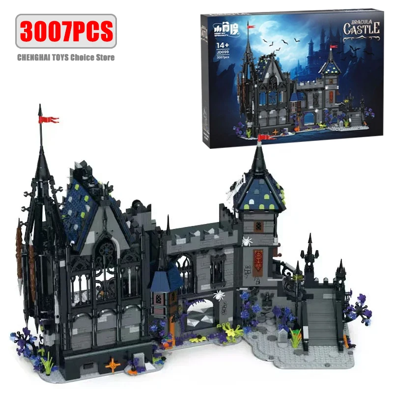 3007PCS Creative Expert Dracula Kasteel Bouwstenen Street View Architectuur MOC Modulaire Model Kit DIY Puzzy Speelgoed Cadeau voor Kid