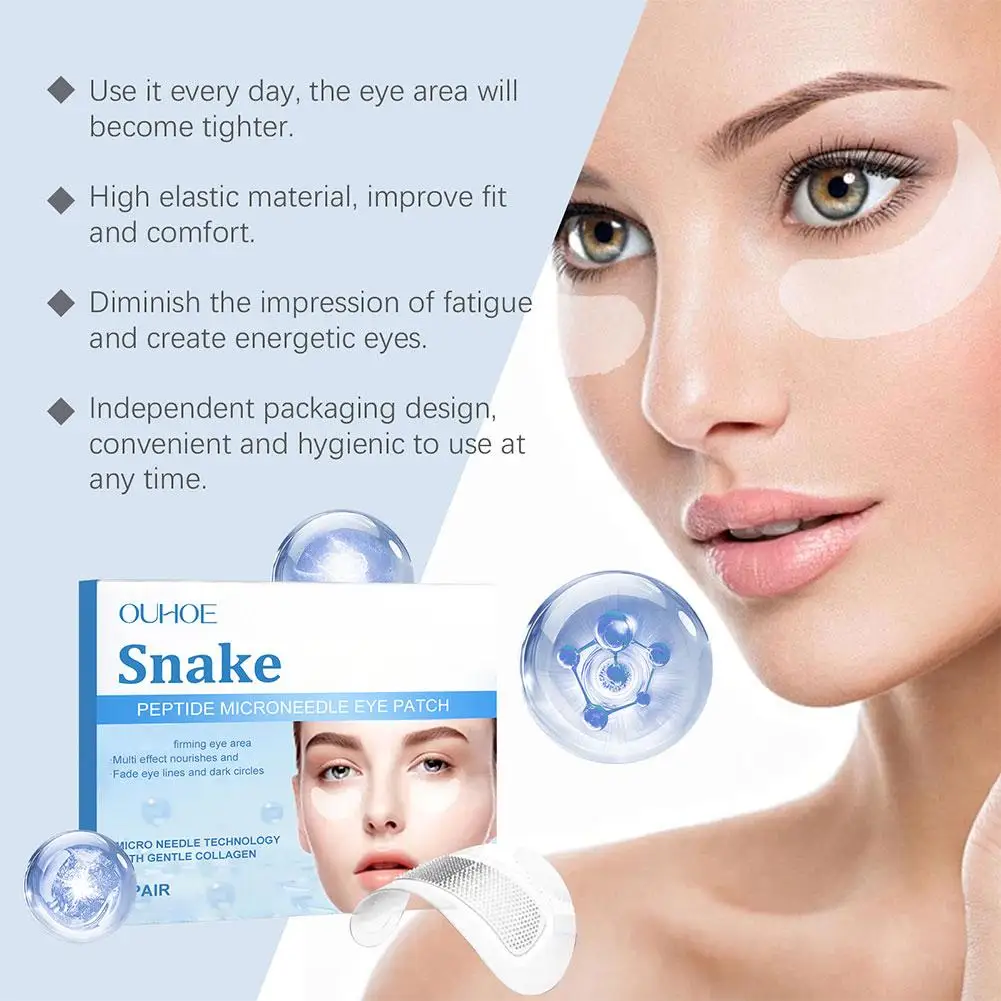 

1pair Snake Hyaluronic Acid Soluble Microneedle Eye Mask Patch O9P6