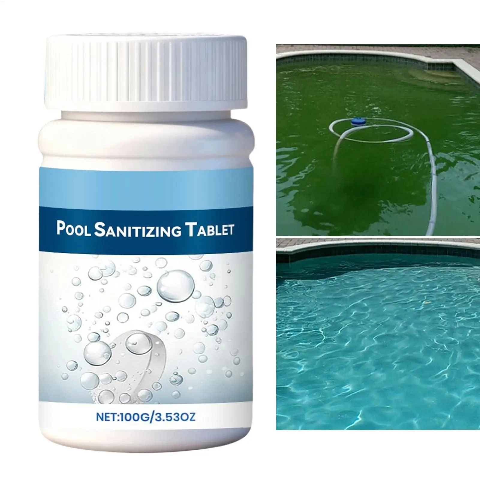Swimming Pool Chlorine Tablets 100g Slow Dissolving Long Lasting Water Purifier Cleaner Spa Hot Tub Filter System Maintenance