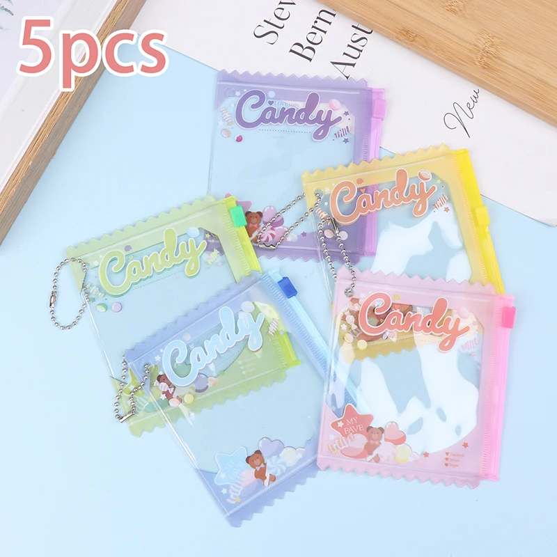 5Pcs Candy Bag Props Badge Storage Display Bag Pendant Protective Shell Card Bag