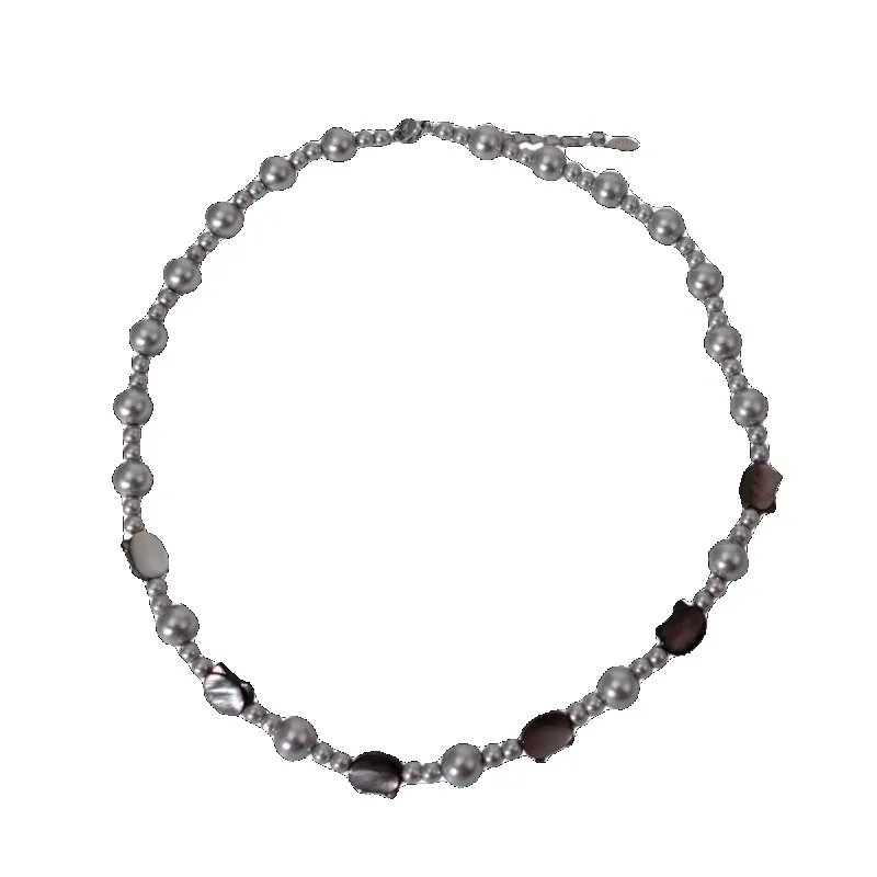 

Ожерелье с натуральным рябчиком и котом, осенне-зимняя цепочка для свитера, новая популярная в комплекте с жемчужной цепочкой на ключицу