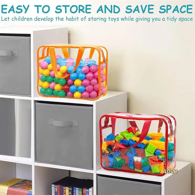 

Toy Storage Bags Clear PVC Waterproof Toy Organizers For Puzzles Pieces, Building Blocks