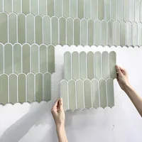 1/10pcs 3D Fish Scale Tile Sticker, Self-adhesive 3D Green Tile Backsplash for Kitchen Bathroom, Water Mold Resistant, 30x30cm