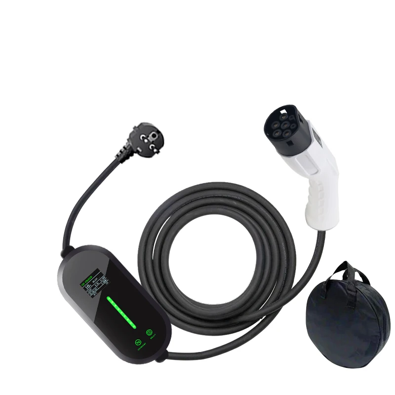 เครื่องชาร์จรถยนต์ไฟฟ้าแบบพกพา 32A 7KW 1 เฟส Type2 ปรับกระแสได้ กล่องชาร์จ EVSE