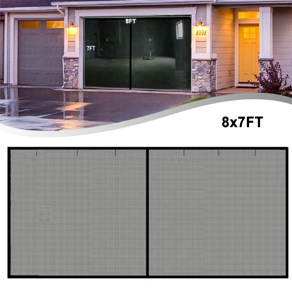 8x7 Feet 8x7 Feet Screen Fiberglass Screen Door Back Patio Designed For 1-Car Garages Perfect Fit For Garage Doors