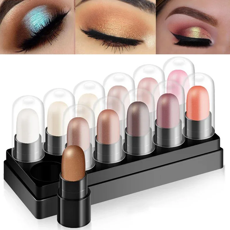 12 Colors Waterproof Eyeshadow Pallete Long-lasting Shimmer Multi Color Matte Eye Shadow Natural Makeup Pallete Sets 12pcs/box