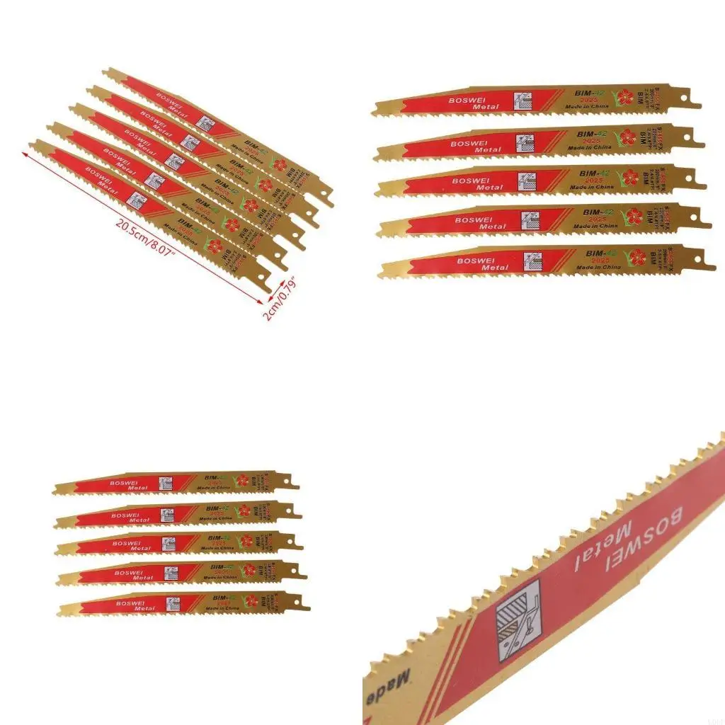 

5 шт. 8-дюймовая сабельно-поступательная пила BIM S3456XF для резки металла, дерева