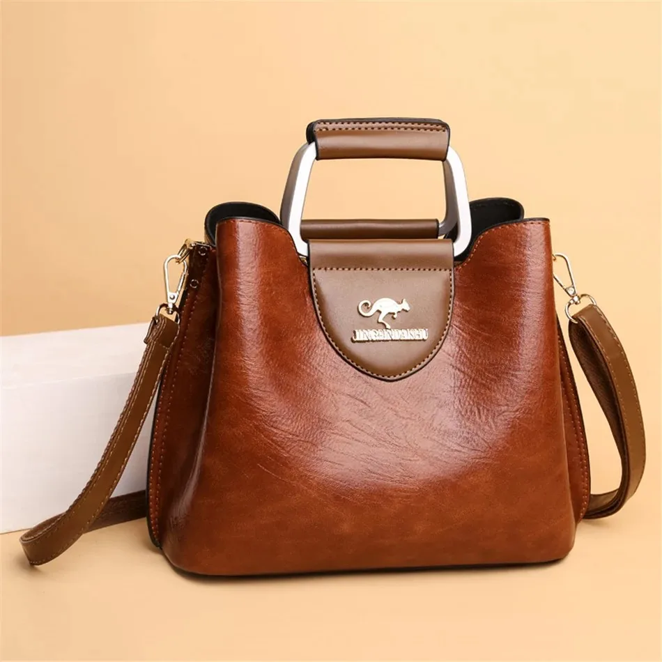 Luxury Designer Vintage Handbag Purses for Women 2024 Female Soft Leather Branded Shoulder Crossbody Messenger Tote Bag New Sac