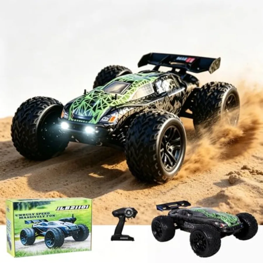 All Terrain RC Truggy for Adults: 4WD Brushless Monster Truck, Waterproof Off Road Remote Control Car, Max 50+mph Speed, Black
