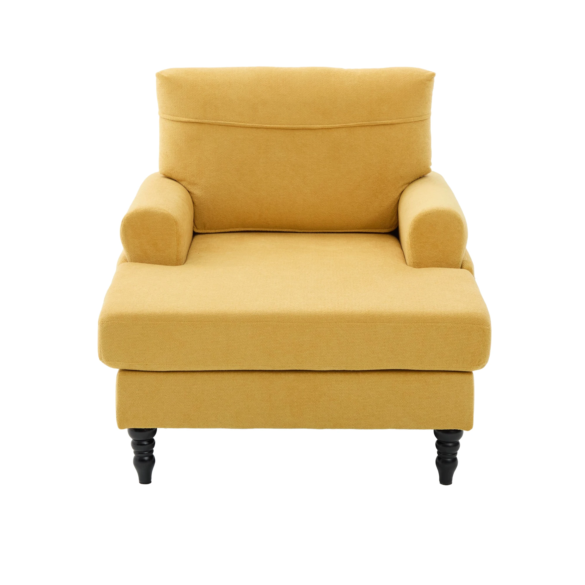 Moderner minimalistischer Samt-Loungesessel, Schlafzimmer-Einzelsofa mit Holzbeinen, bequemer Rückenlehne und Armlehnen – Detail 26