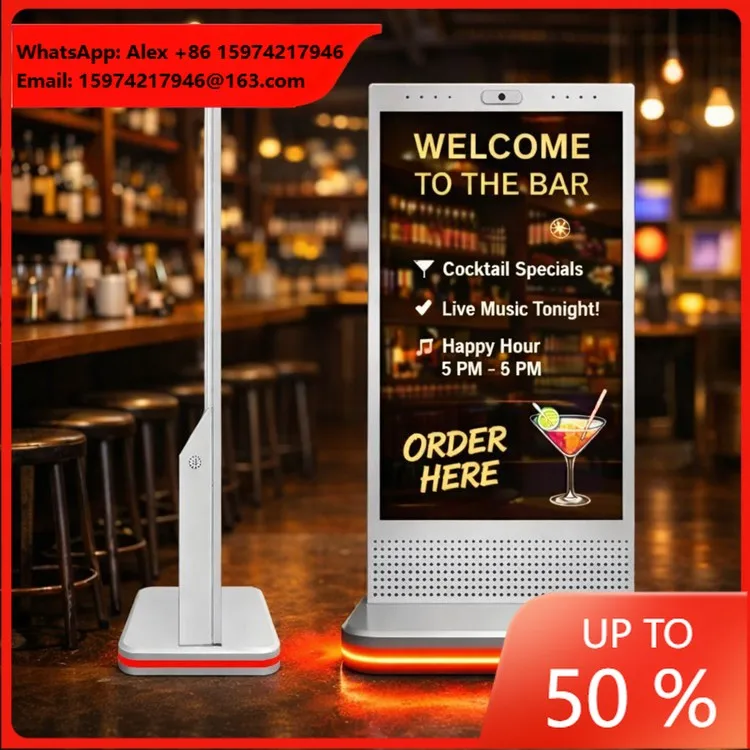 Sinmar Bulk 55 Inch Led Light Totem LCD Display Advertising OEM ODM Floor Standing Digital Signage Kiosk With Camera
