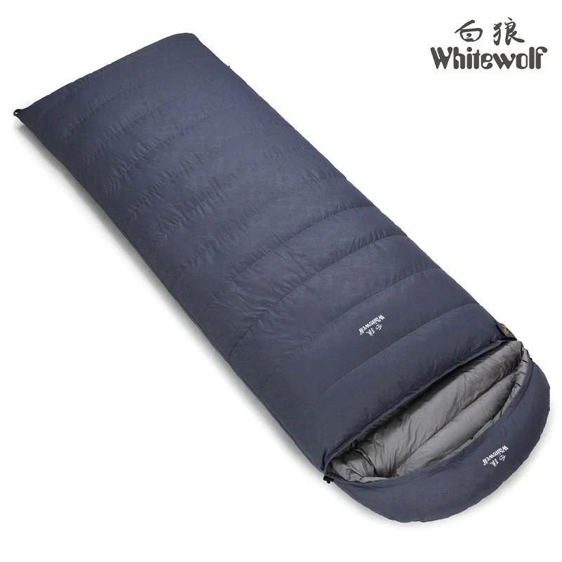 Filling 2500/3000g White Goose Down Envelope Sleeping Bag for Adults, Single Person, Ultralight Outdoor Camping, Wich Cap