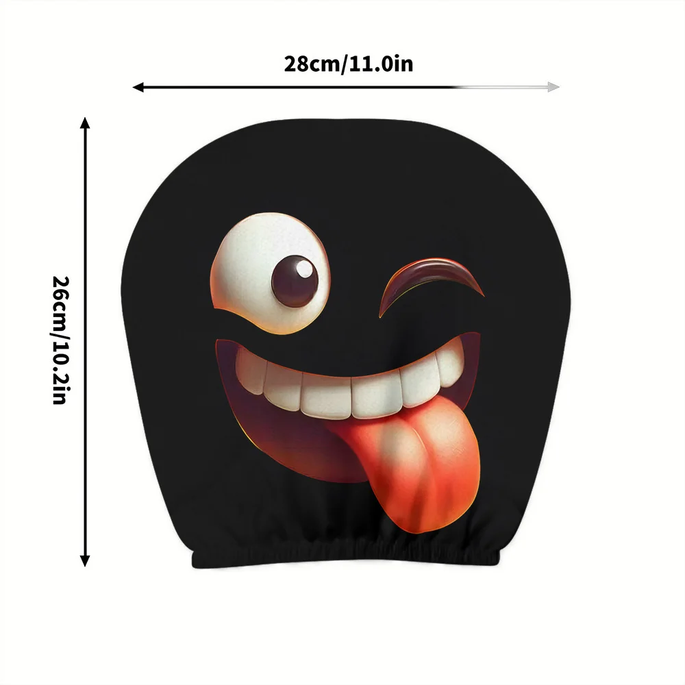 قطعتان من أغطية مسند رأس السيارة الممتعة ذات التعبير اللسان، هدية مثالية لعيد ميلاد الصديق، قابلة للتمدد والغسل