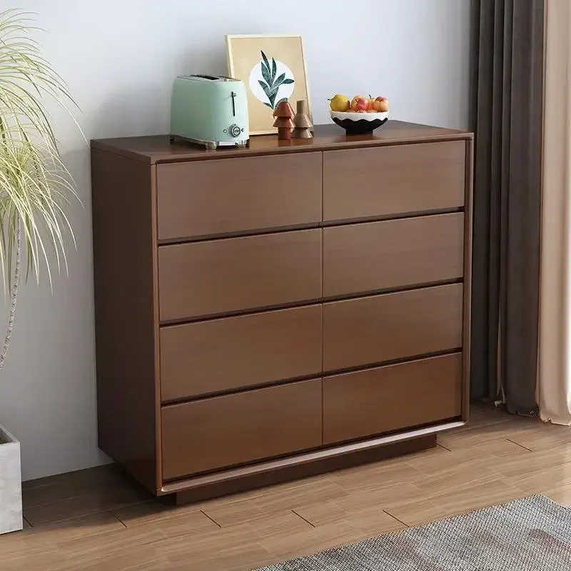 Solid wood wind chest storage cabinet simple modern bedroom floor drawer four-bucket cabinet Nordic