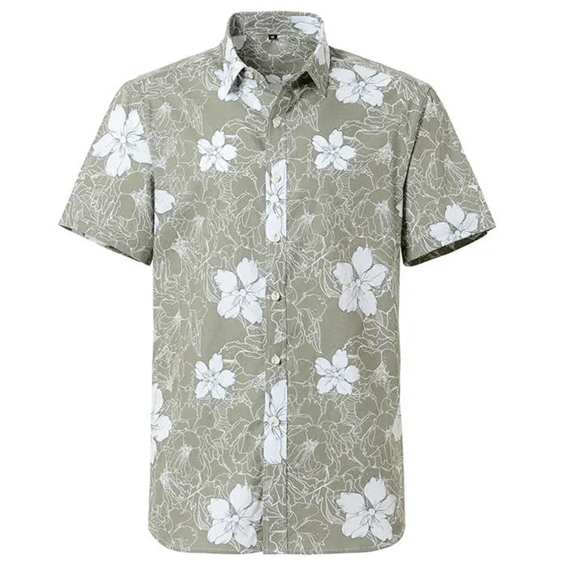 Hawaii Shirt Tropic Plant Floral Shirts Men Vacation Blouse Flower Lapel Baggy Shirt Women Holiday Party Fashion Casual Top Tee