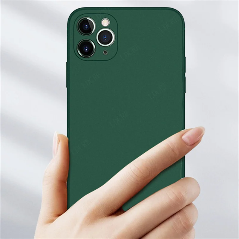 For iPhone SE 2022 Case Phone TPU Luxury Original Back Square Liquid Silicone Case For iPhone 13 Pro Max SE 2020 2022 Soft Cover