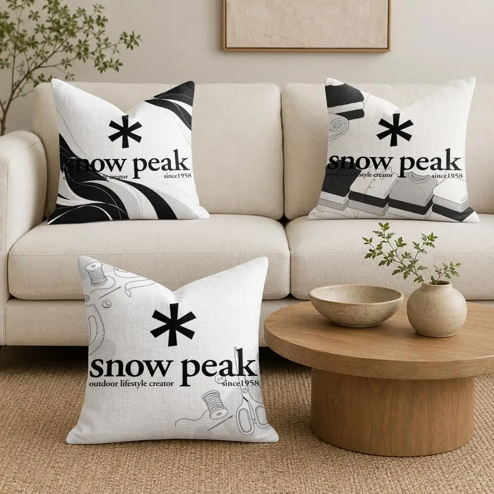 Fashion S-Snow P-Peak Logo Cushion Cover Organic Linen Square Pillow Case Durable Non-Allergenic And Kind To Skin 2