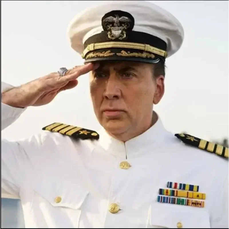 Navy Suits Jacket   pants Army White Tuxedo Regular Uniform Men Navy Performance White Army uniform Same as Nicholas Cage